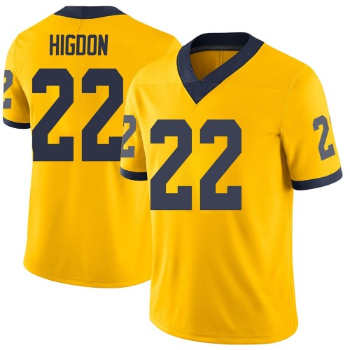 Karan Higdon Michigan Wolverines Youth NCAA #22 Maize Limited Brand Jordan College Stitched Football Jersey AKC5054QF